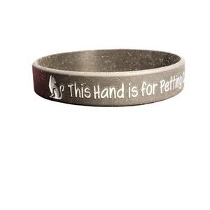Black "This Hand Is For Petting Cats" Silicone Bracelet, Rubber Wristband